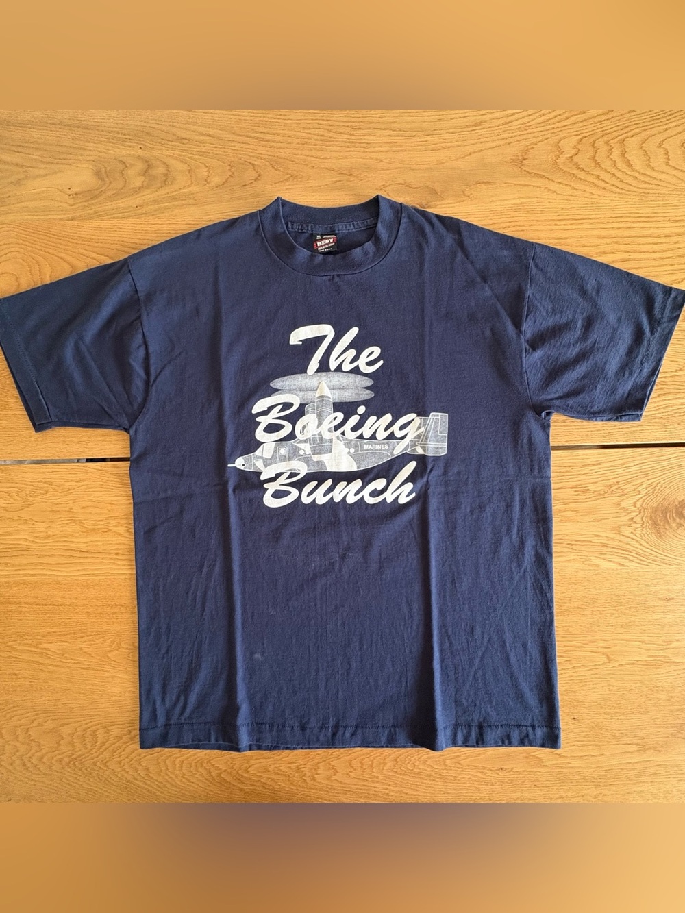 Vtg 90s Boeing Bunch T Shirt XL Single Stitch Made in USA Navy Aviation Graphic